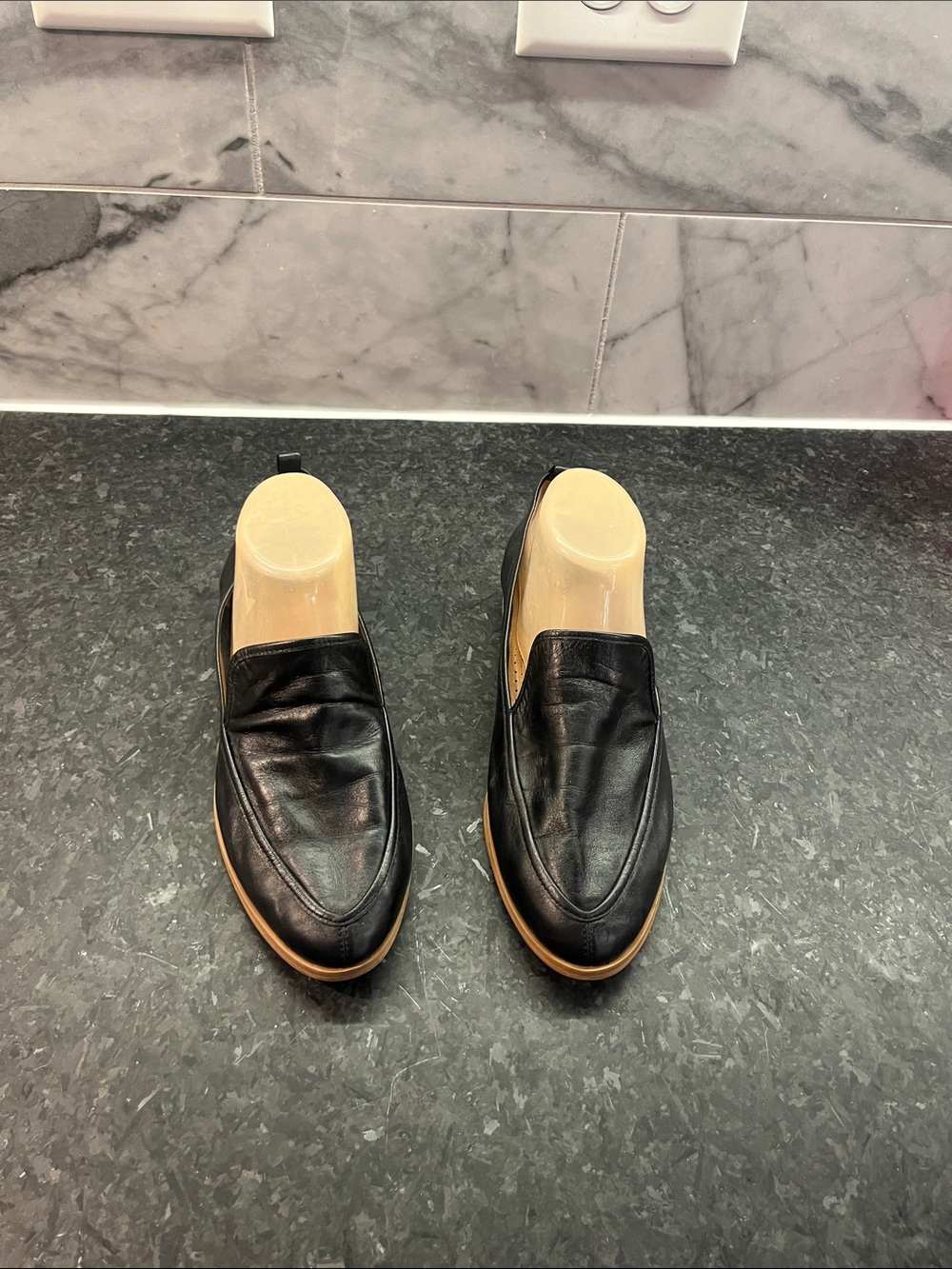 Black Leather Susina Loafers